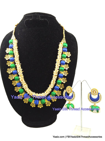 silk thread NECKSET & EARRING 