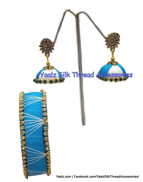 silk thread BANGLE & EARRING 