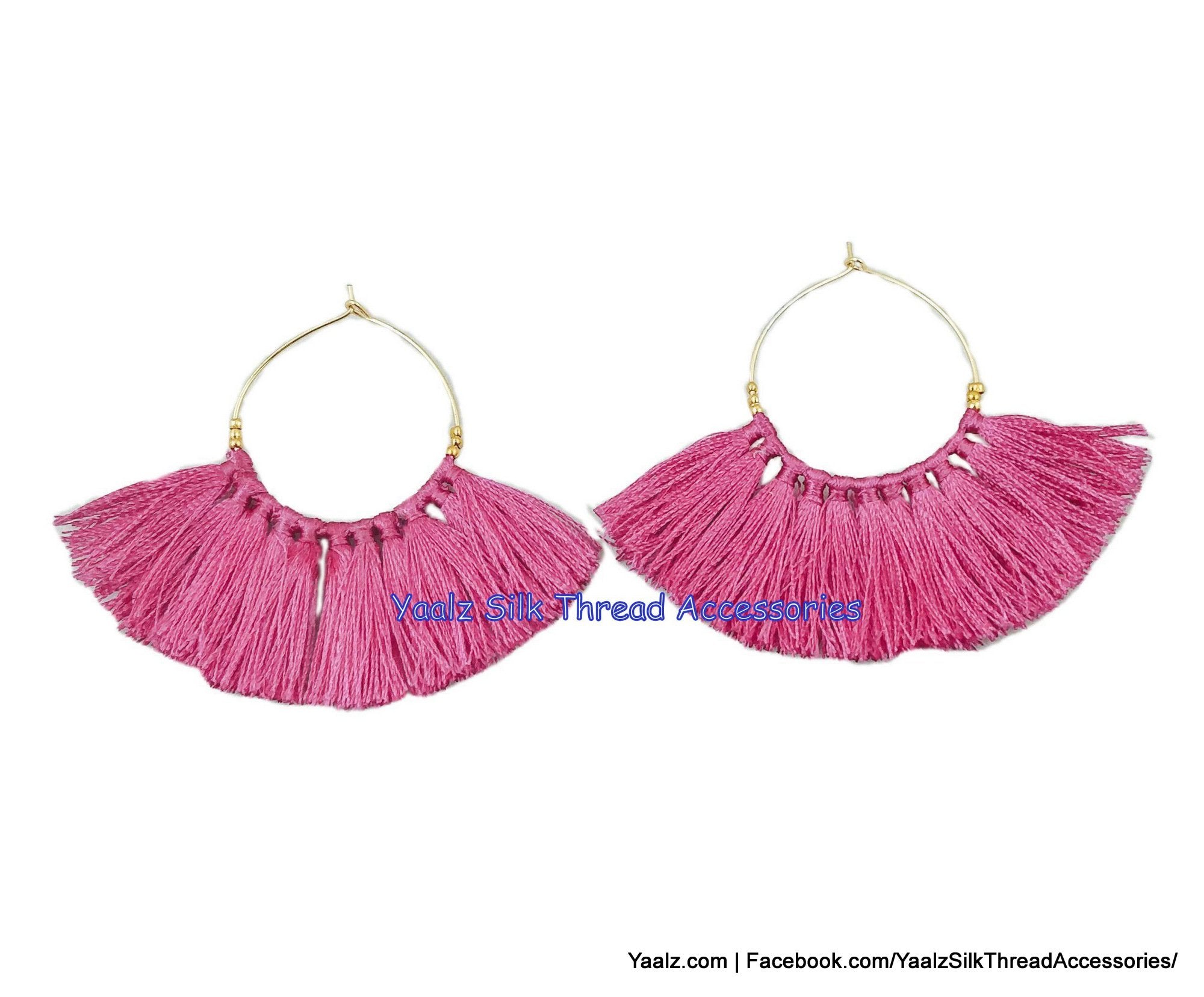 Thread hoop earrings store
