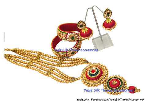 silk thread BANGLE EARRING & NECKSET 