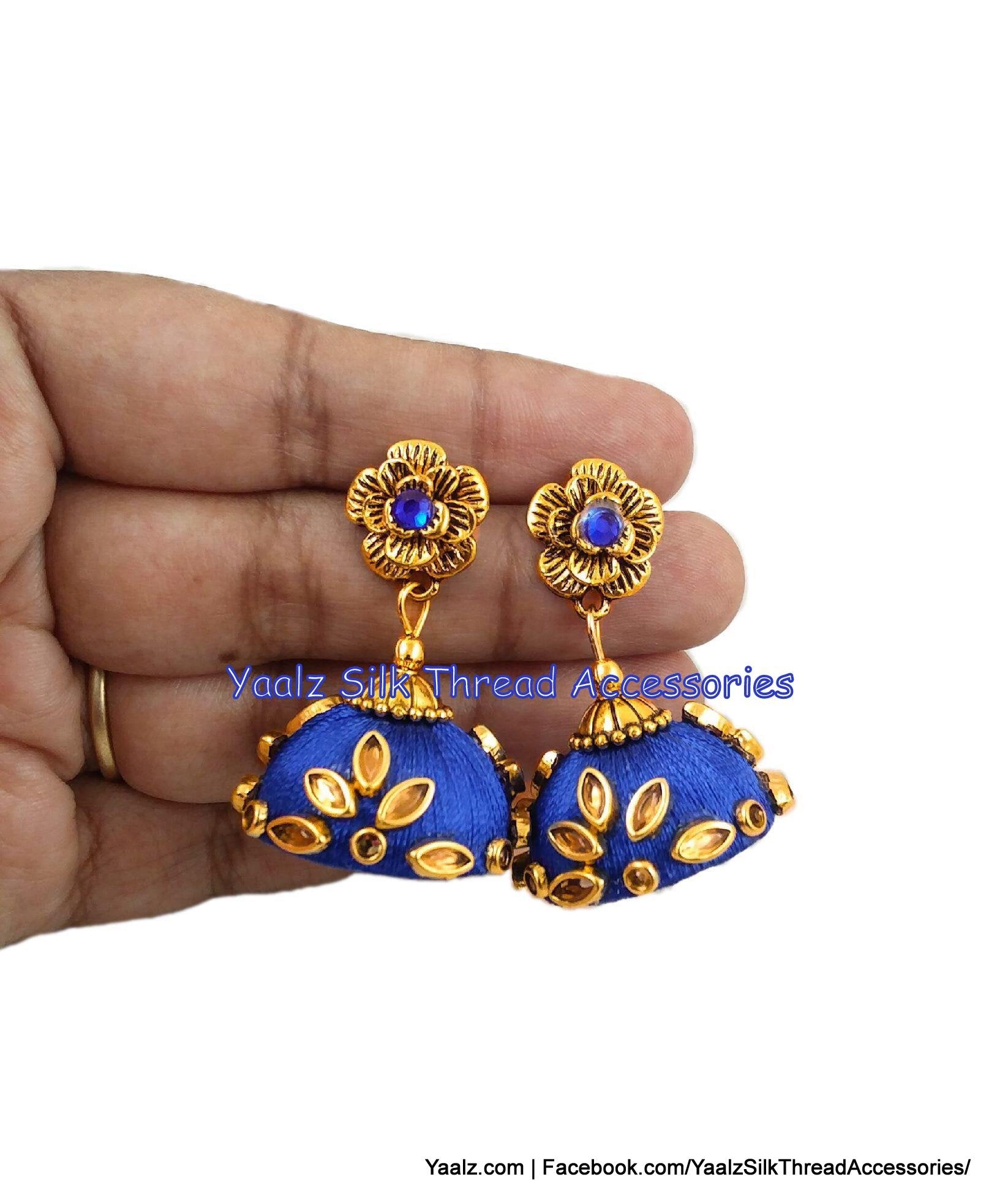 Silk thread jewellery earrings deals