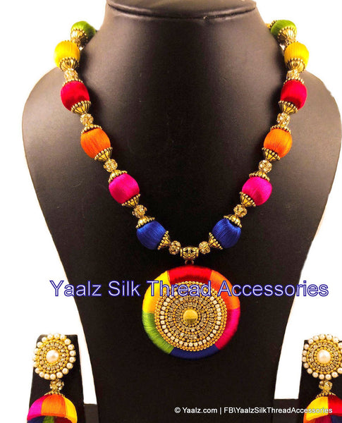 silk thread NECKSET & EARRING 