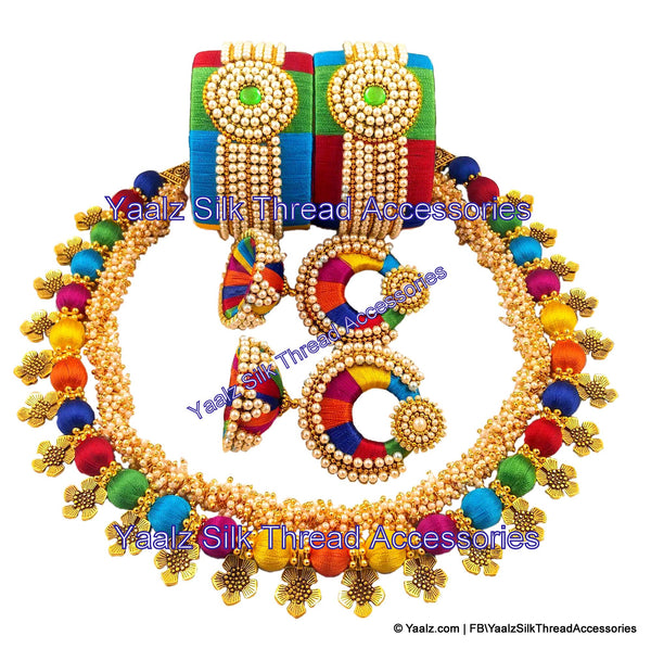 silk thread BANGLE EARRING & NECKSET 