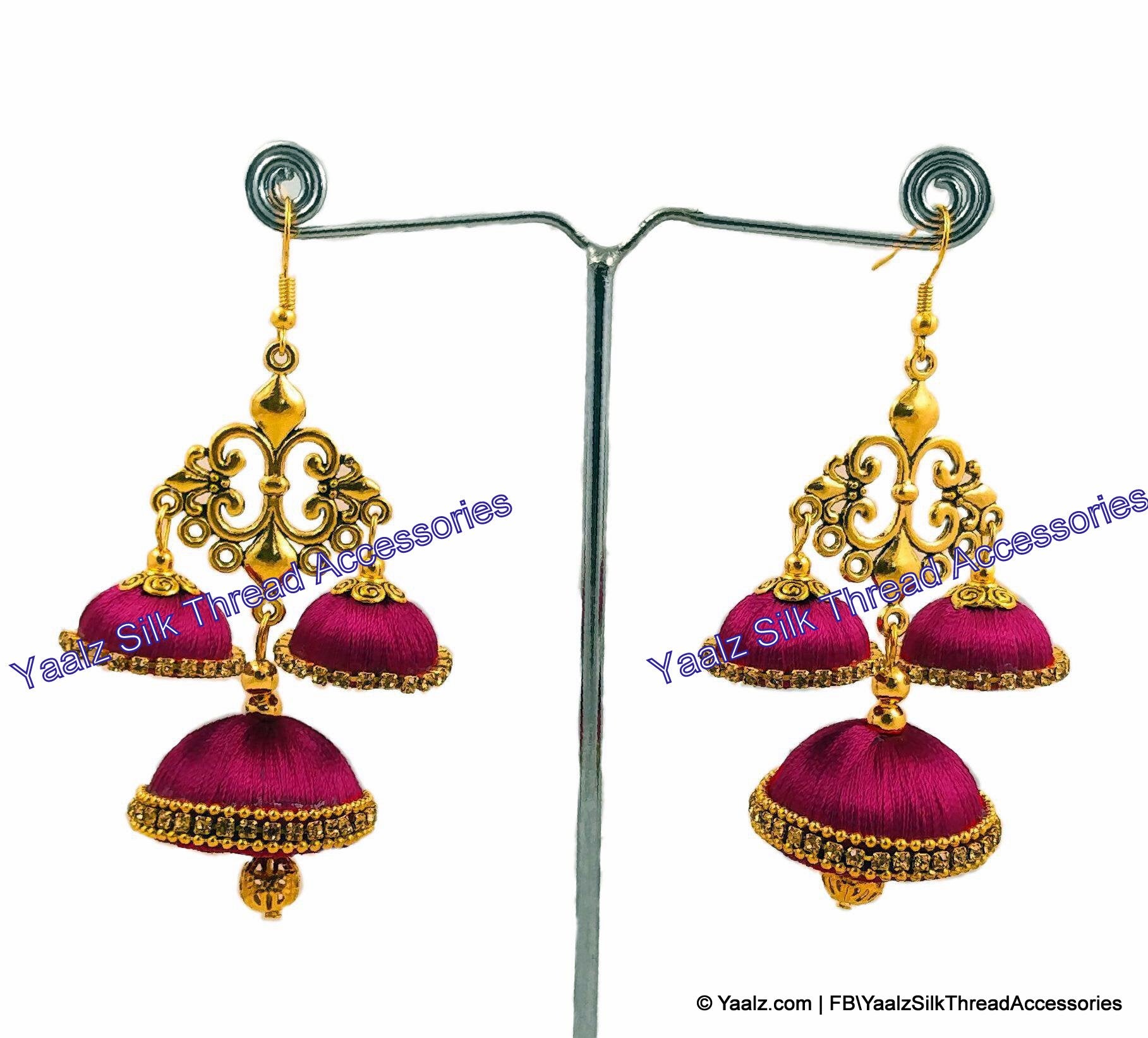 Brass Purple Meenakari Jhumki Earrings at Rs 280/pair in Jaipur | ID:  23952595533