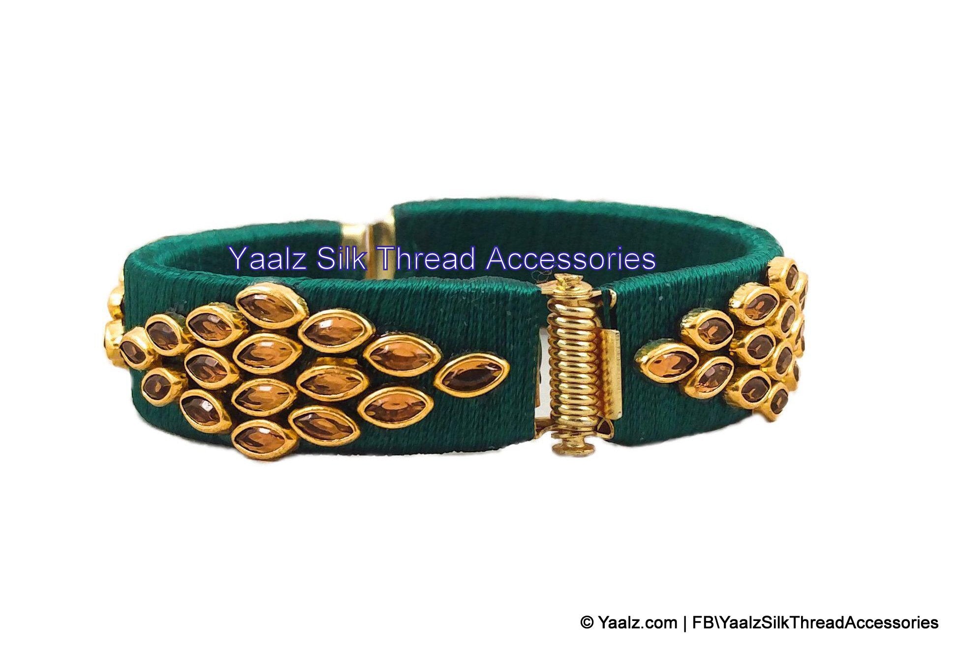 Green color sales silk thread bangles