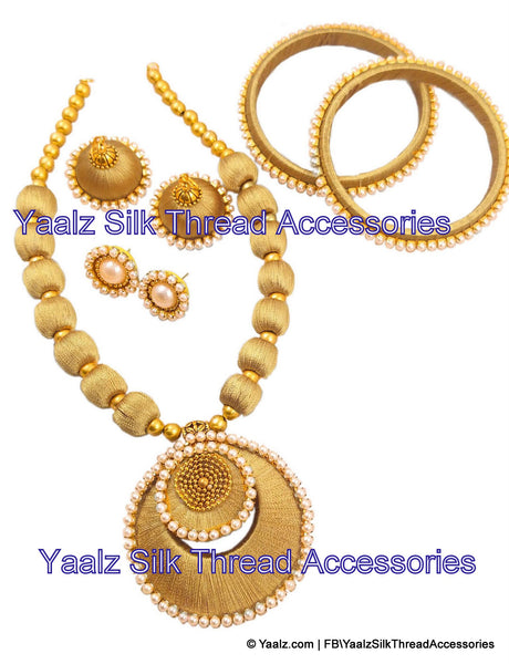 silk thread BANGLE EARRING & NECKSET 