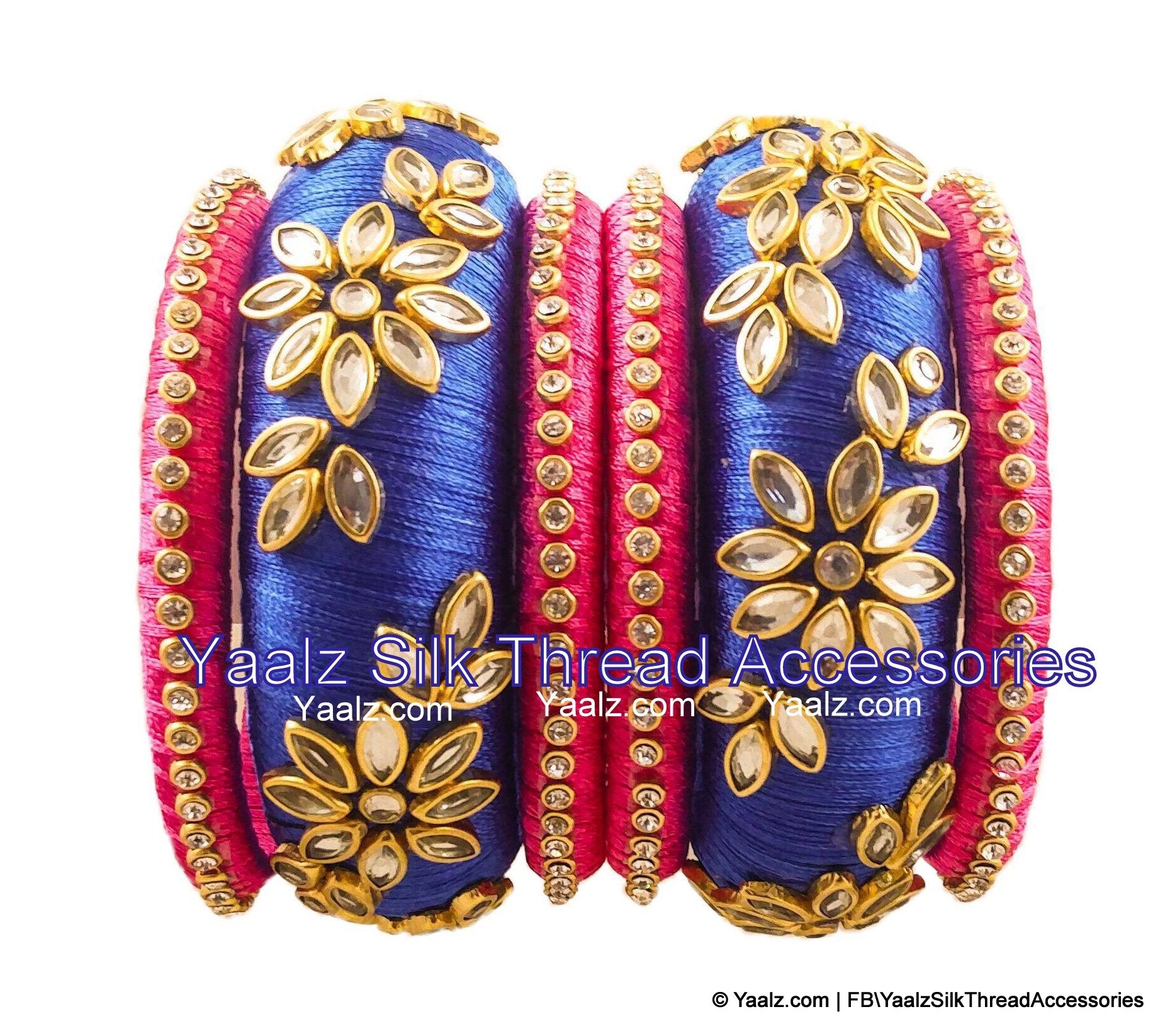 Royal blue online silk thread bangles