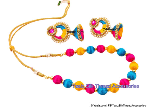 silk thread NECKSET & EARRING 