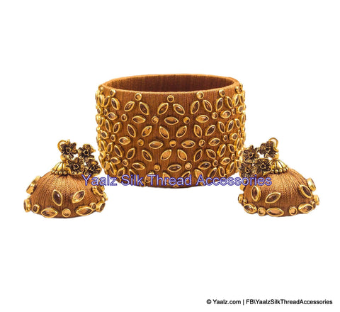 silk thread BANGLE & EARRING 