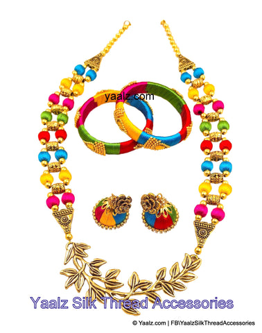 silk thread BANGLE EARRING & NECKSET 