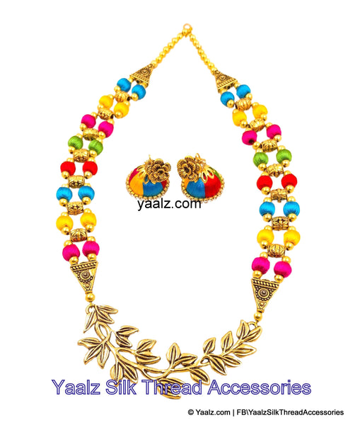 silk thread NECKSET & EARRING 