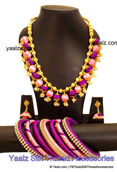 silk thread BANGLE EARRING & NECKSET 