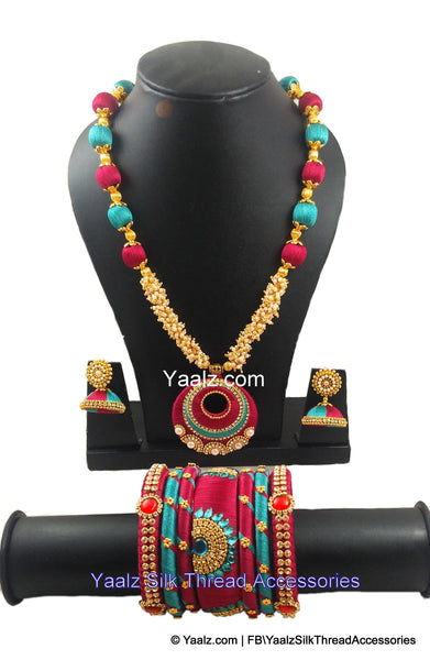 silk thread BANGLE EARRING & NECKSET 