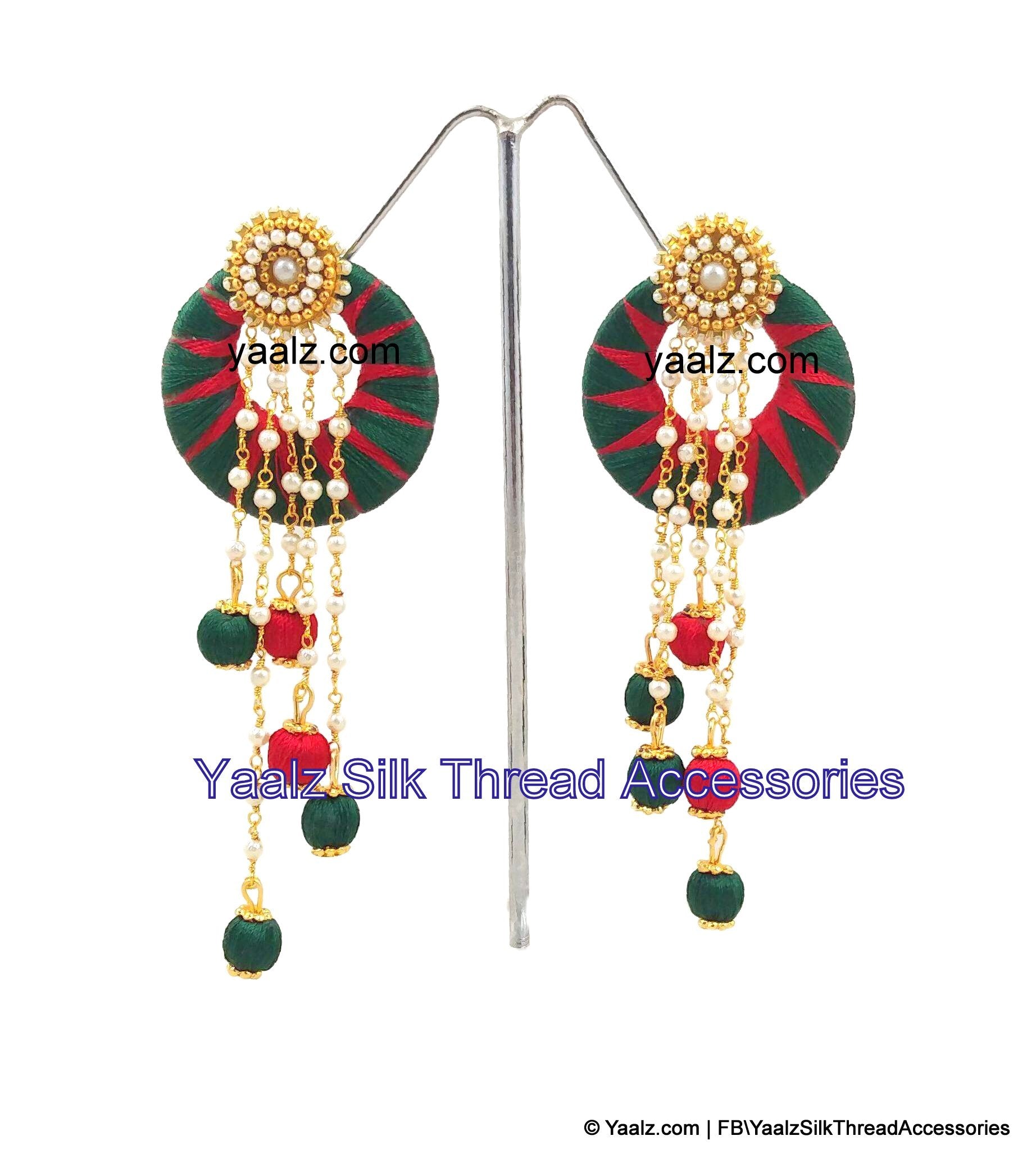 Diy silk thread earrings making. Silk Thread Chandbali Earrings | Silk  thread earrings, Thread jewellery, Thread earrings