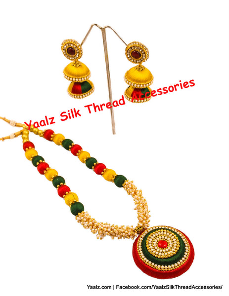 silk thread NECKSET & EARRING 