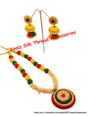 silk thread NECKSET & EARRING 