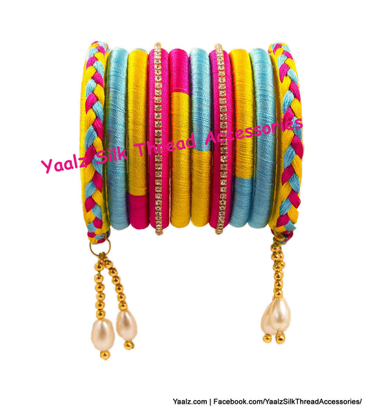 silk thread Looping Set Bangles 