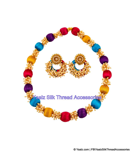 silk thread NECKSET & EARRING 