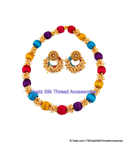 silk thread NECKSET & EARRING 