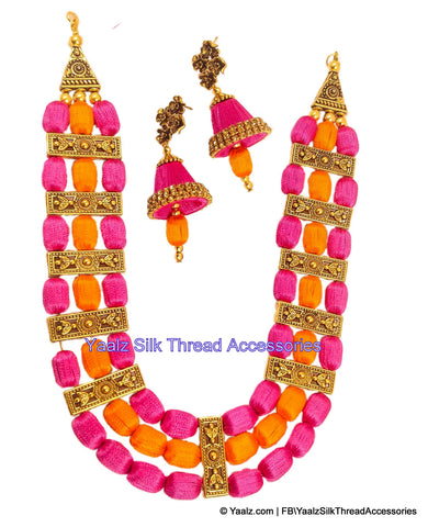 silk thread NECKSET & EARRING 