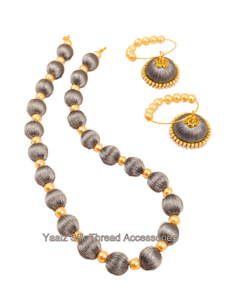 silk thread NECKSET & EARRING 