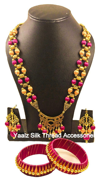 silk thread BANGLE EARRING & NECKSET 