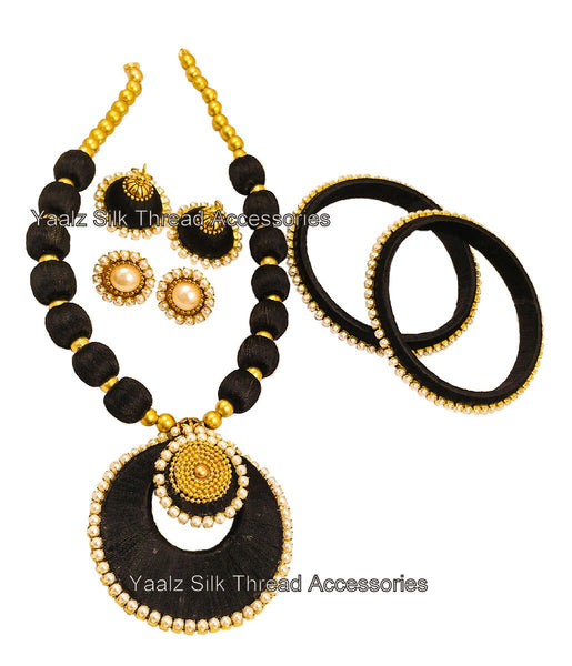 silk thread BANGLE EARRING & NECKSET 