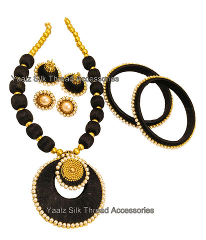 silk thread BANGLE EARRING & NECKSET 