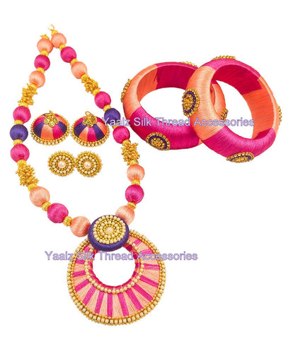 silk thread BANGLE EARRING & NECKSET 