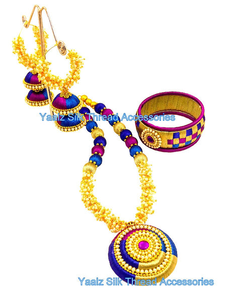 silk thread BANGLE EARRING & NECKSET 