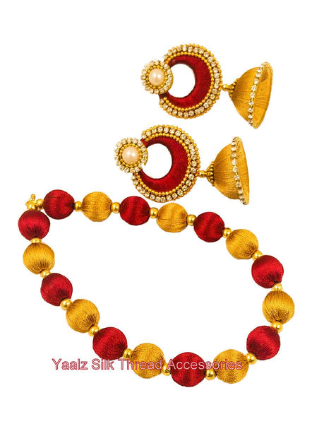 silk thread NECKSET & EARRING 