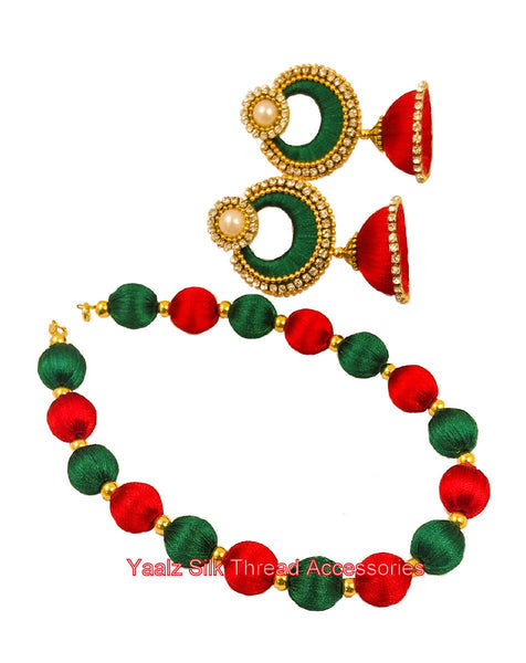 silk thread NECKSET & EARRING 