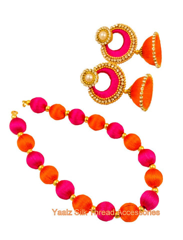 silk thread NECKSET & EARRING 
