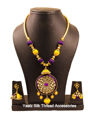 silk thread NECKSET & EARRING 