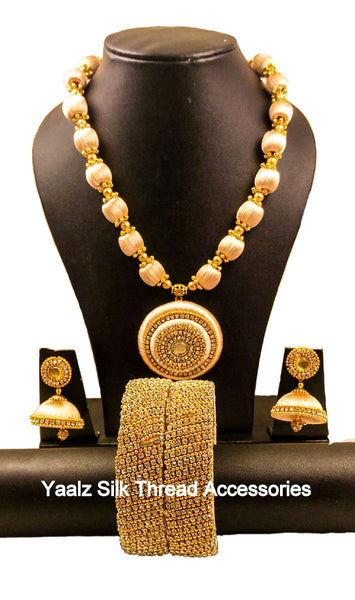 silk thread BANGLE EARRING & NECKSET 