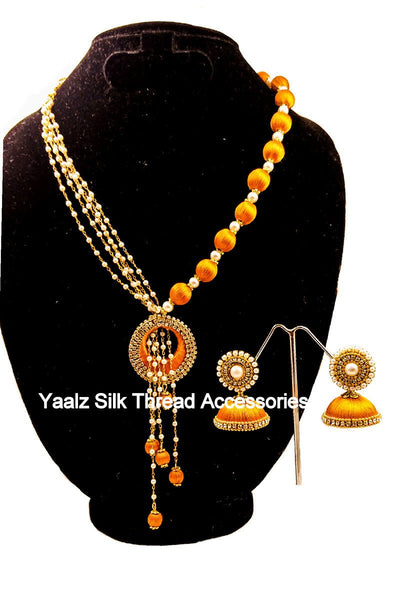 silk thread NECKSET & EARRING 