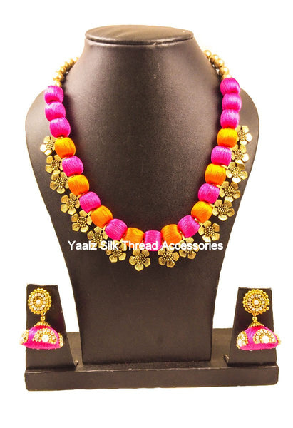 silk thread NECKSET & EARRING 