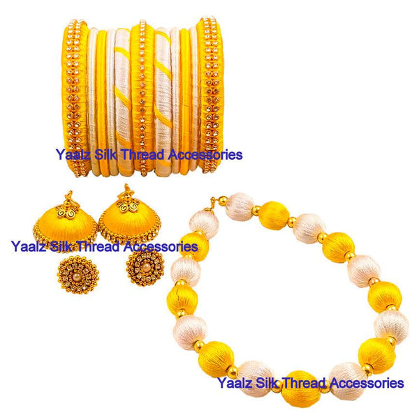silk thread BANGLE EARRING & NECKSET 