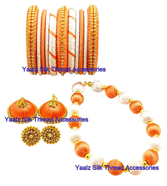 silk thread BANGLE EARRING & NECKSET 