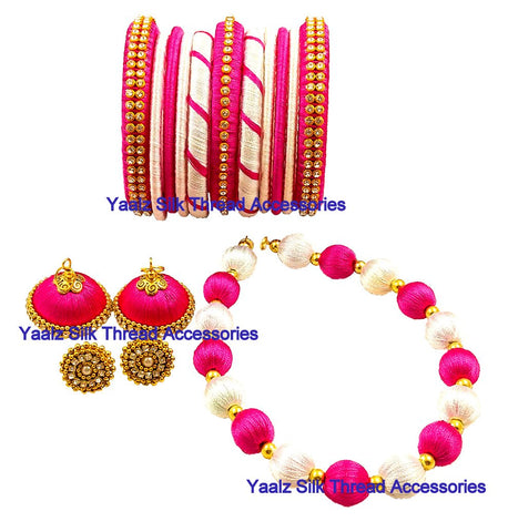silk thread BANGLE EARRING & NECKSET 