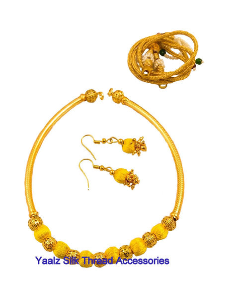 silk thread NECKSET & EARRING 