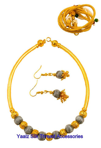 silk thread NECKSET & EARRING 