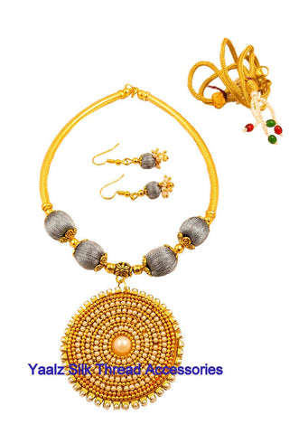 silk thread NECKSET & EARRING 