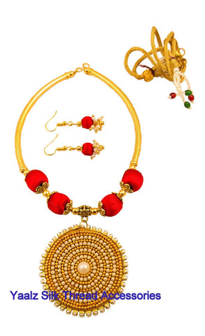 silk thread NECKSET & EARRING 