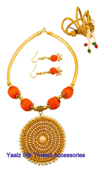 silk thread NECKSET & EARRING 