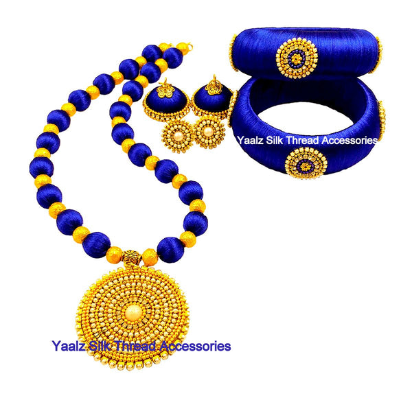 silk thread BANGLE EARRING & NECKSET 