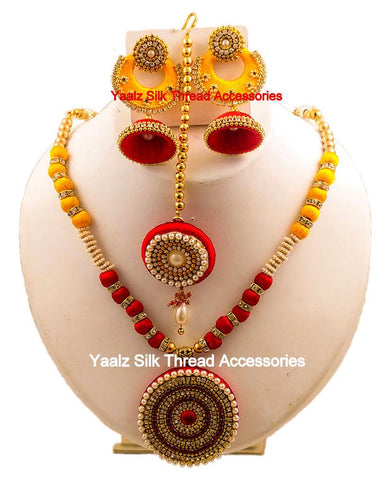 silk thread NECKSET & EARRING 