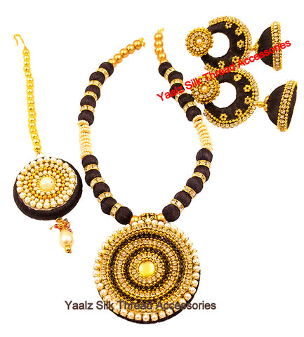 silk thread NECKSET & EARRING 