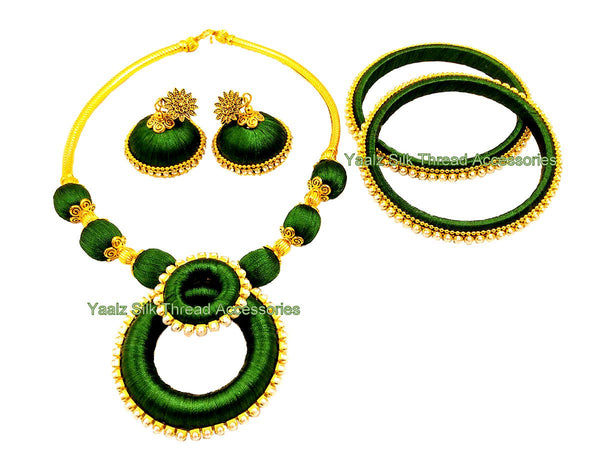 silk thread BANGLE EARRING & NECKSET 