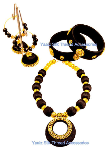 silk thread BANGLE EARRING & NECKSET 